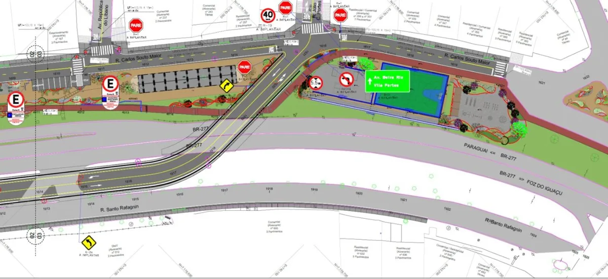 Foz do Iguaçu licita trincheira para conectar bairros sob a BR-277