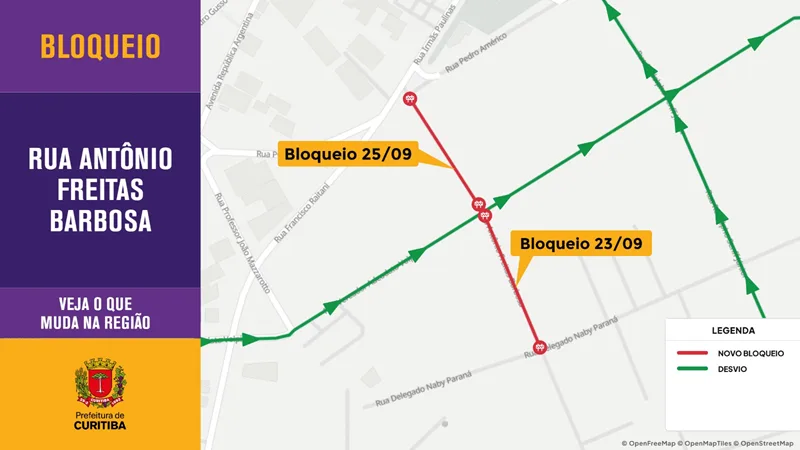 Obras do Novo Inter 2 interditam trechos de rua no Capão Raso