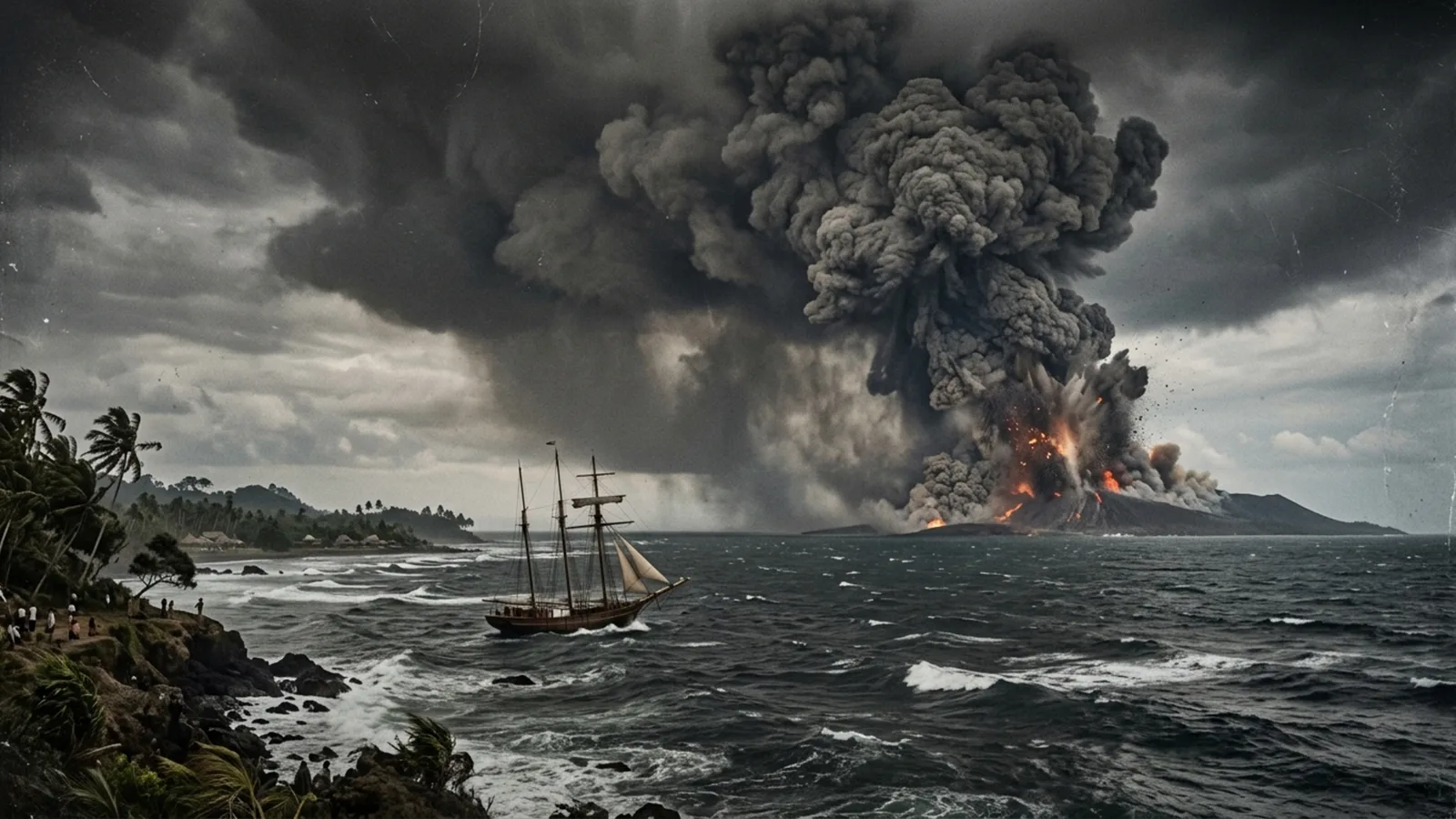 Krakatoa espalhou ondas, mortes e partículas atmosféricas em 1883