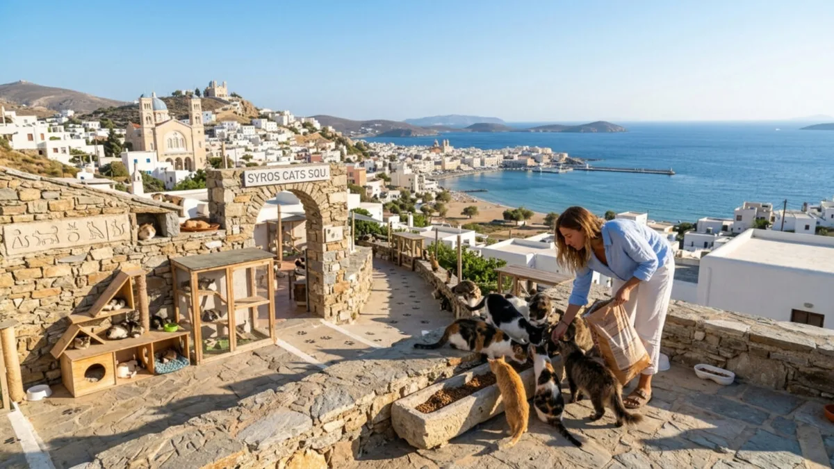 Voluntariado em Syros inclui estadia para quem cuidar de gatos resgatados
