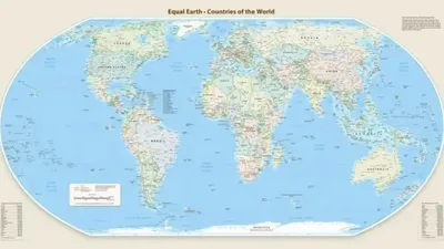 Projeção Equal Earth pode aparecer em questões de cartografia