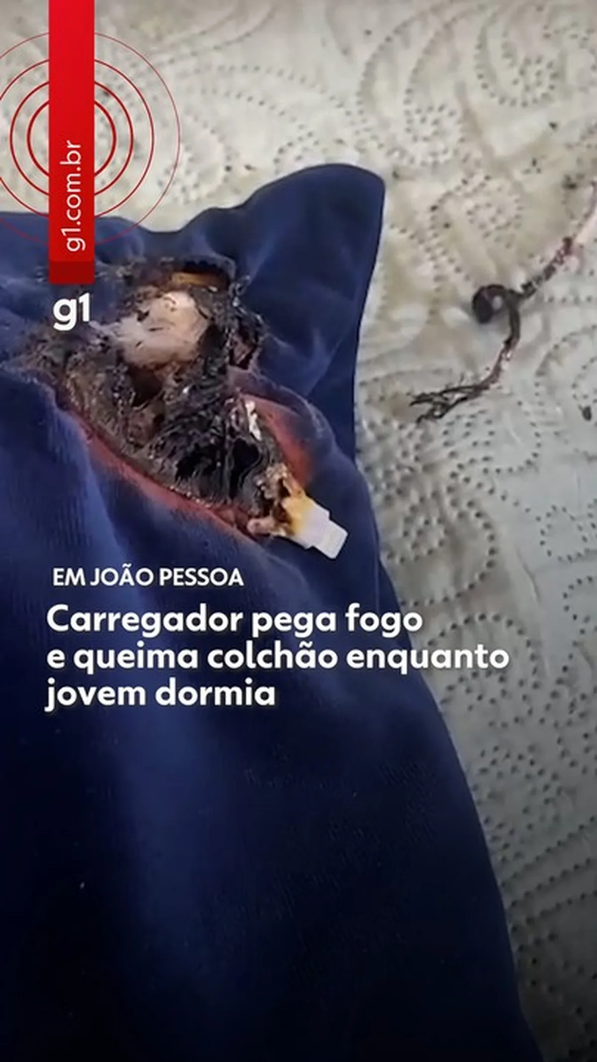 Celular sob travesseiro provoca fogo em colchão durante madrugada em João Pessoa