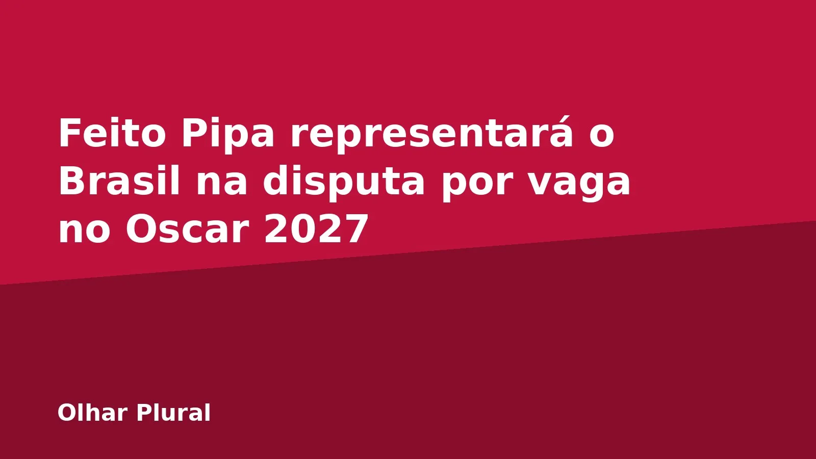 Feito Pipa representará o Brasil na disputa por vaga no Oscar 2027