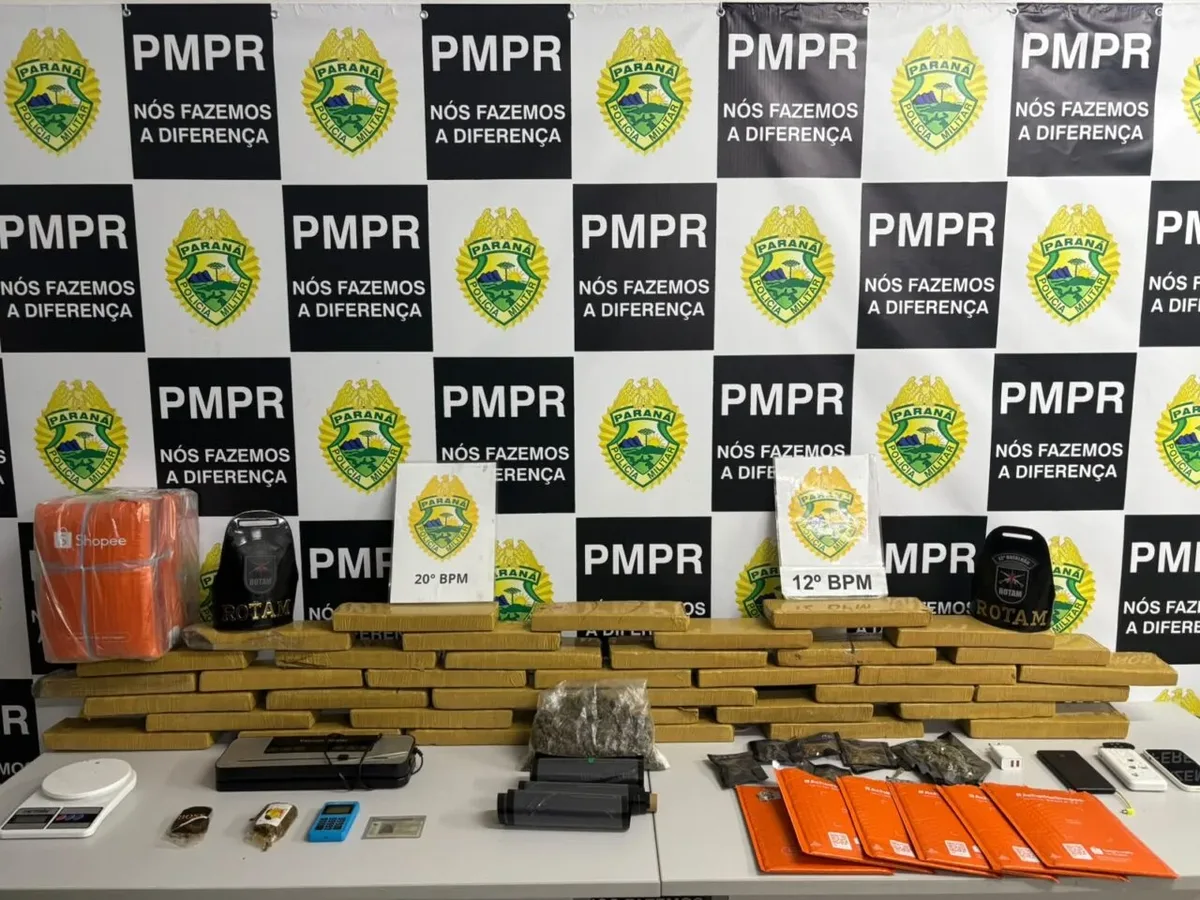 Ação da PMPR apreende 39 quilos de maconha em dois bairros de Curitiba