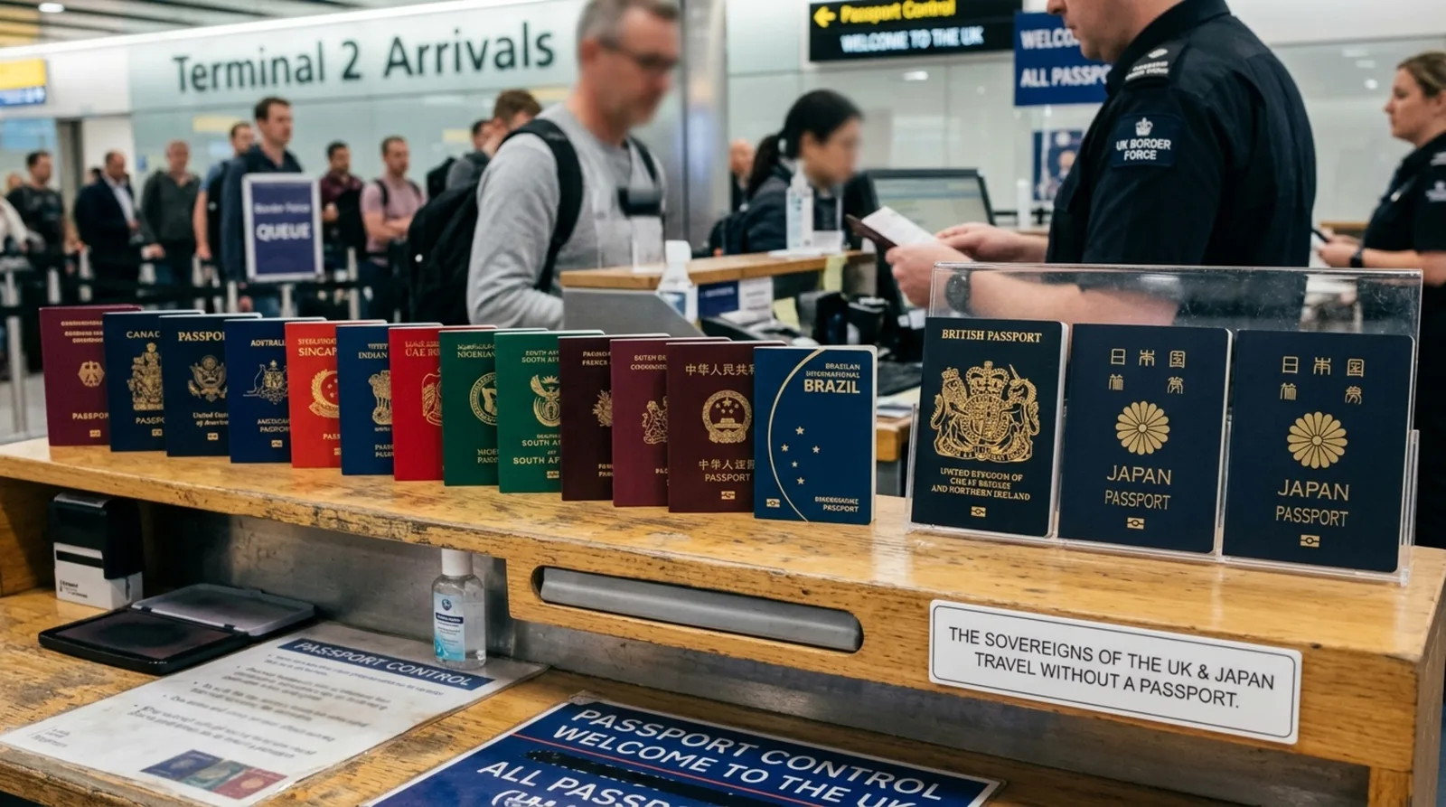 A regra diplomática que dispensa três integrantes de famílias reais do passaporte