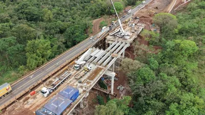 Nova ponte sobre o Rio Ubá atinge 80% de execução no Paraná