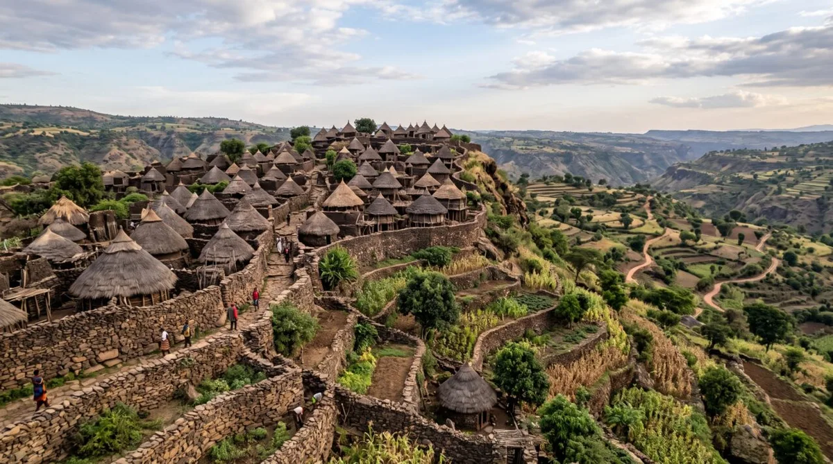Terraços de Konso mantêm agricultura em encostas secas há mais de 20 gerações