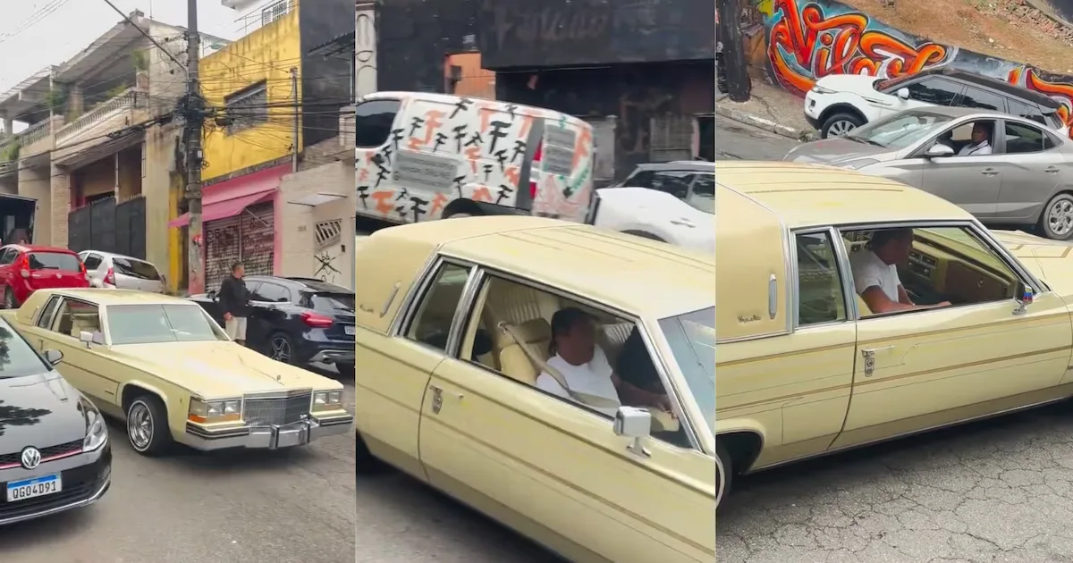 Mano Brown chega a evento em São Paulo com Cadillac clássico personalizado