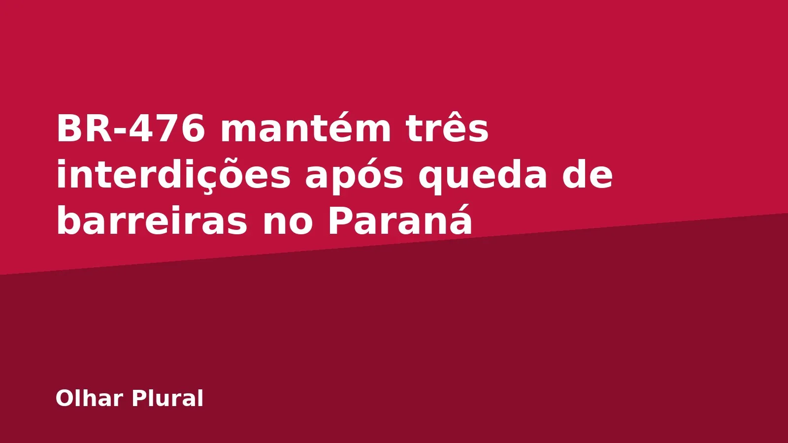 BR-476 mantém três interdições após queda de barreiras no Paraná