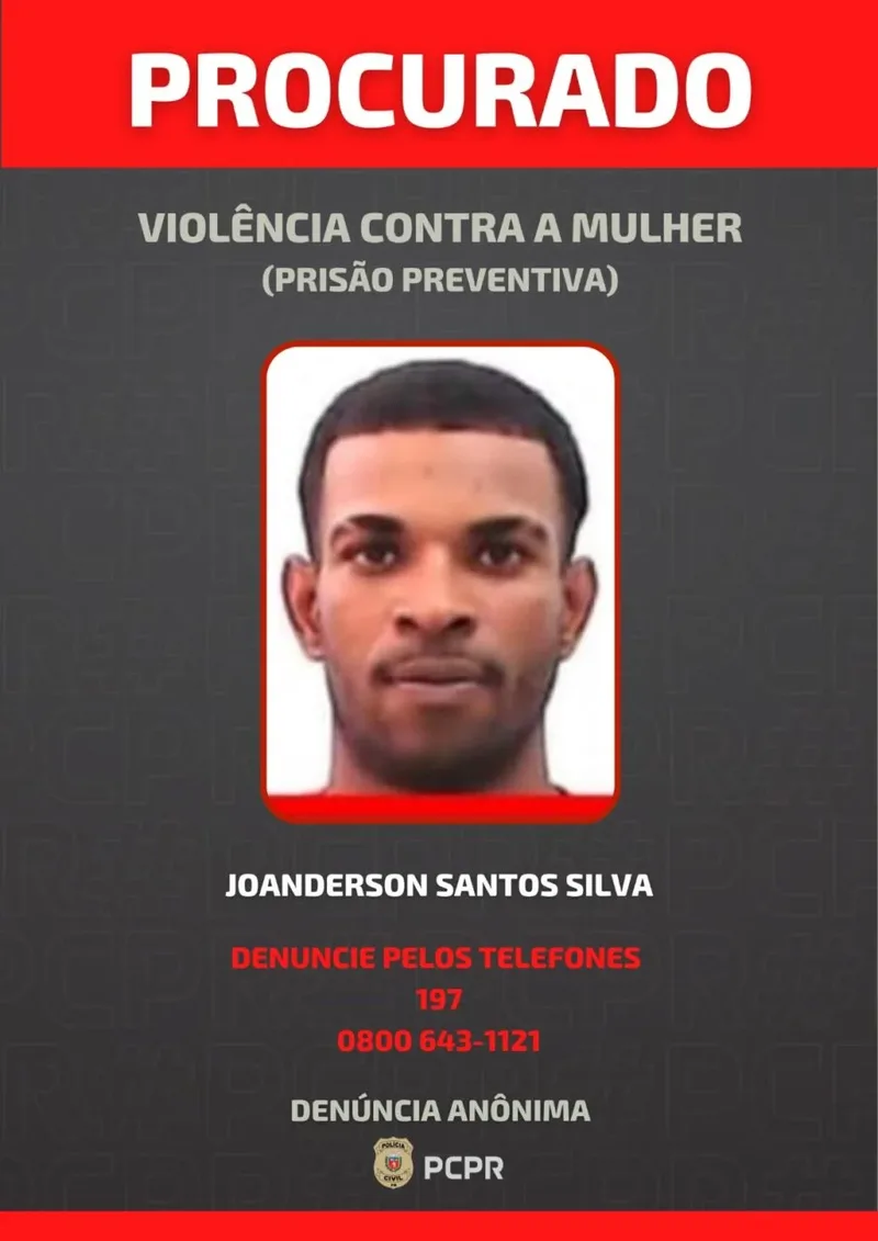 Polícia Civil divulga imagem de suspeito ligado à morte de mulher em Curitiba