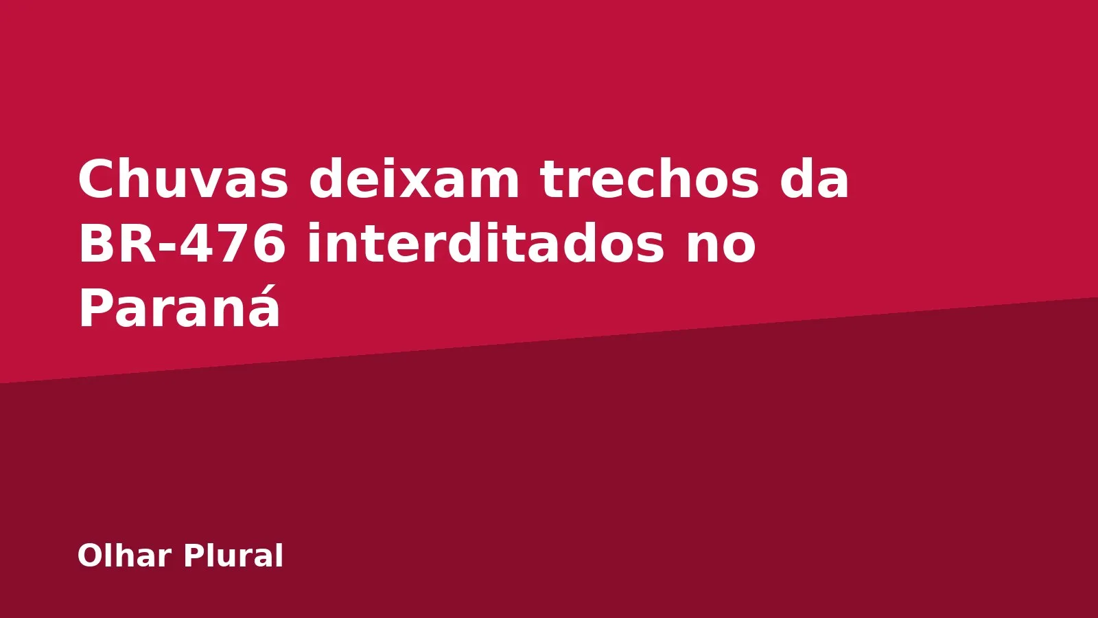 Chuvas deixam trechos da BR-476 interditados no Paraná