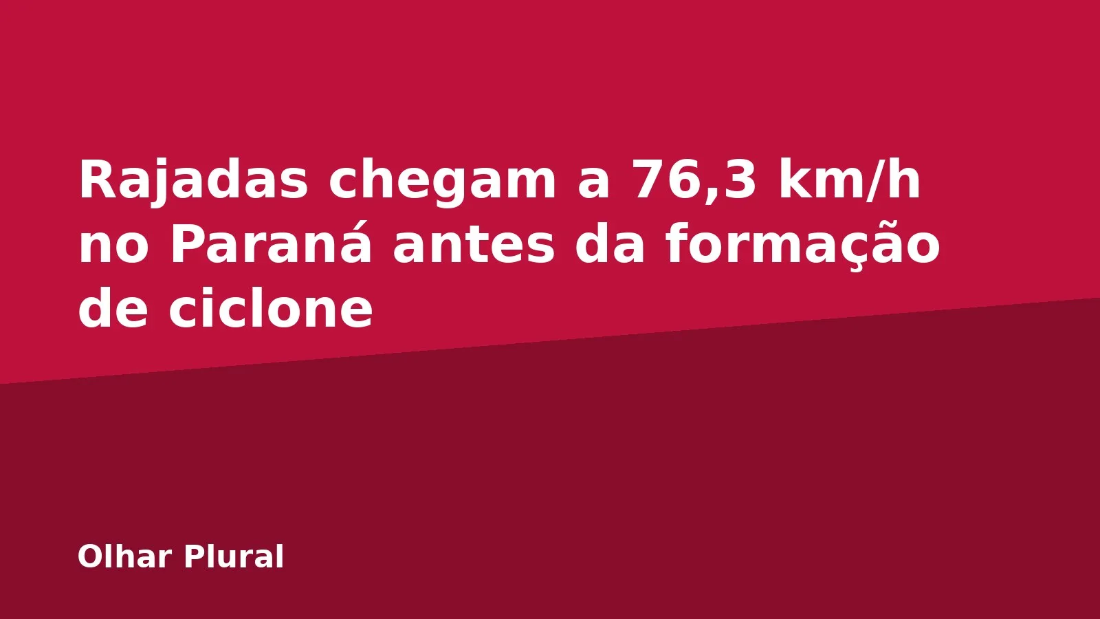 Rajadas chegam a 76,3 km/h no Paraná antes da formação de ciclone