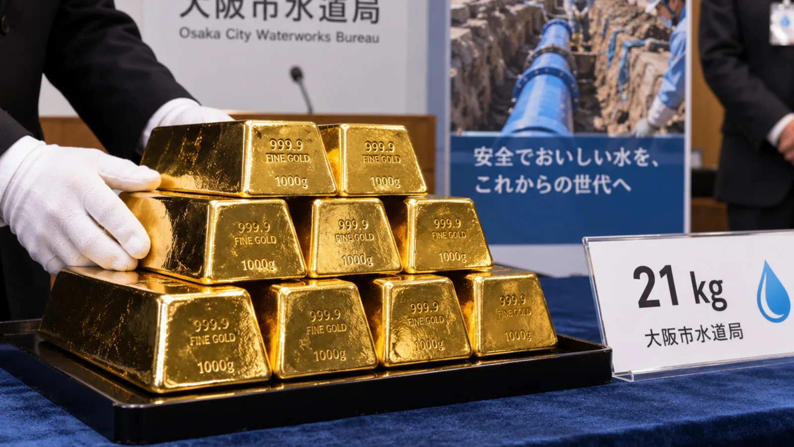 Doação anônima de ouro financiará troca de tubulações em Osaka